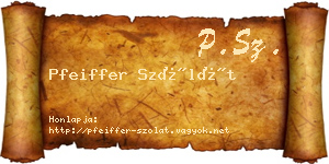 Pfeiffer Szólát névjegykártya